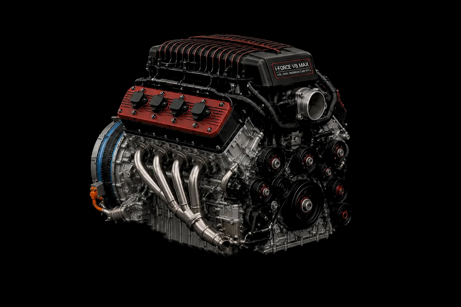 i-FORCE V8 MAX engine, rear oblique from the opposite side.