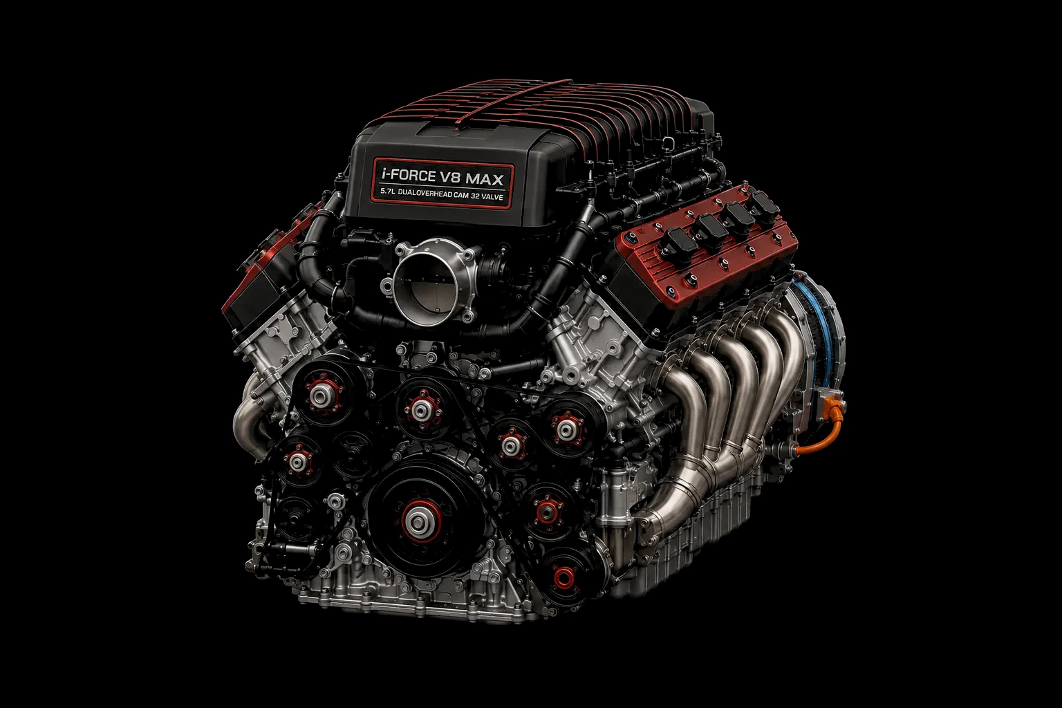 i-FORCE V8 MAX engine, front three-quarter from the opposite side.
